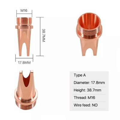 Επικεφαλής διάμετρος 17.8mm ύψος 38.7mm ακροφυσίων συγκόλλησης λέιζερ του ISO M16