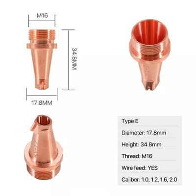 Ύψος 34.8mm ακροφύσιο κοπτών λέιζερ ακροφυσίων D17.8 συγκόλλησης λέιζερ